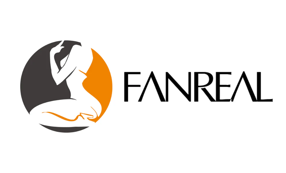 FanReal logo: circular emblem with a white abstract figure against gray and orange, followed by the FANREAL wordmark.